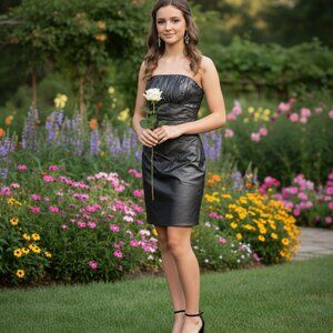 Mackenzie Michaels Strapless Mini Dress Grey Cocktail, Size 6/8